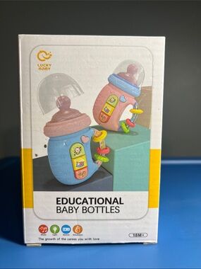 Educational Baby Bottle Toy - Blue & Pink